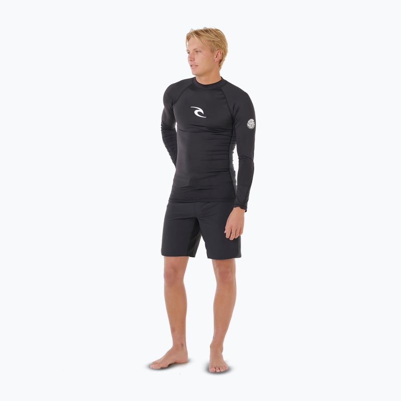 Herren-Bade-Longsleeve Rip Curl Waves Upf Perf black 2