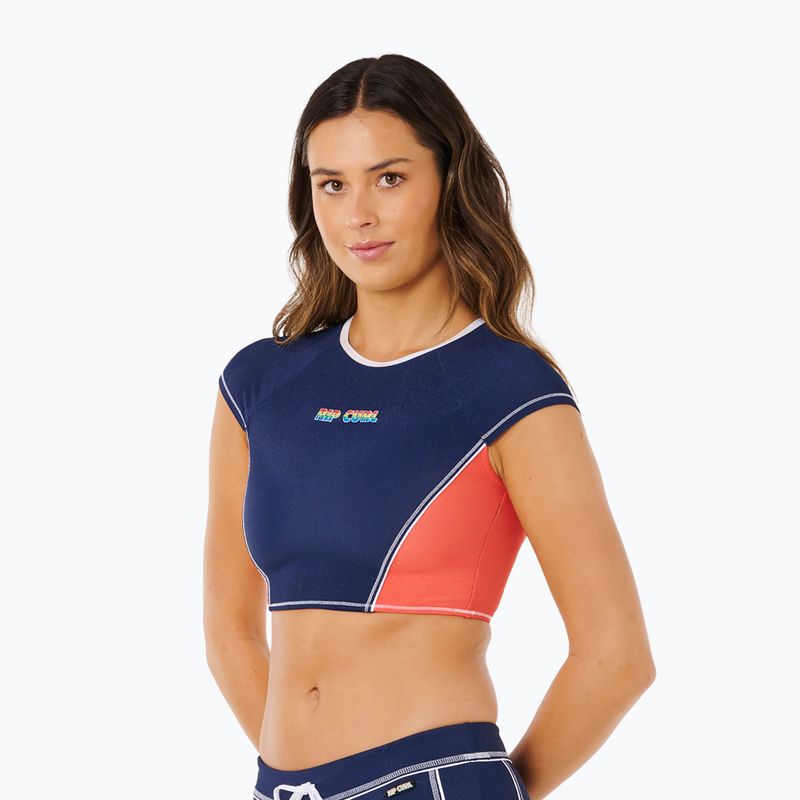 Damen-Badeoberteil Rip Curl Surf Tide Crop Rashvest dark navy 4