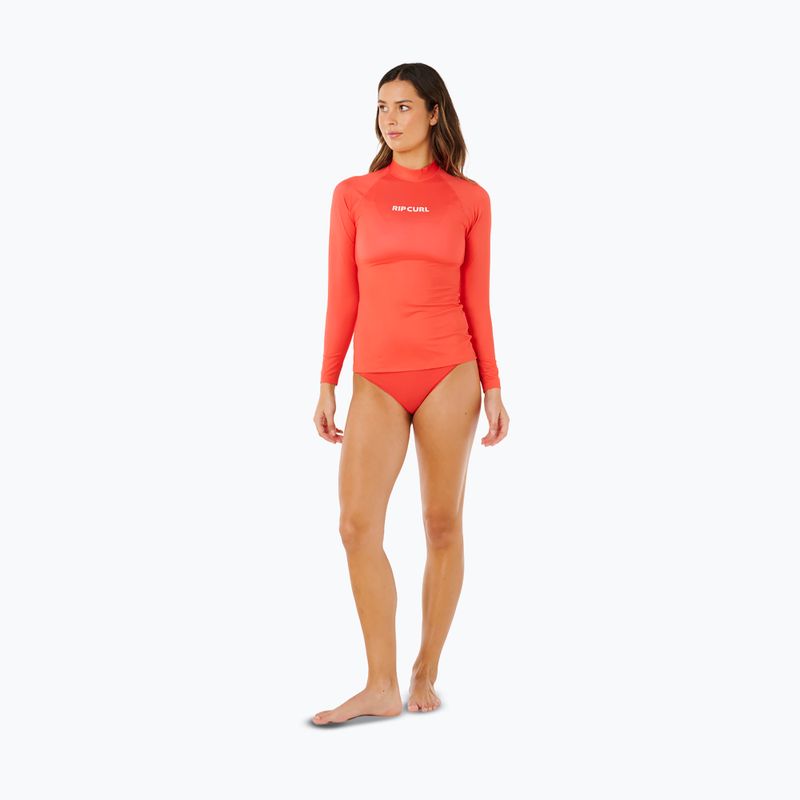 Damen-Bade-Longsleeve Rip Curl Classic Surf UPF Rashguard red 2