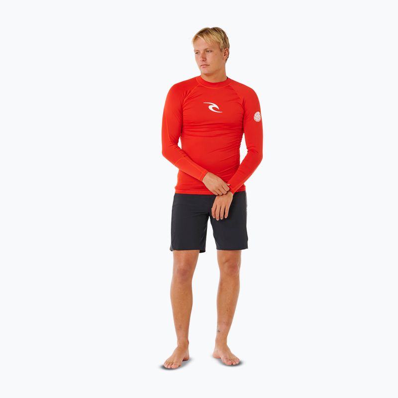 Herren-Bade-Longsleeve Rip Curl Waves Upf Perf lava red 2