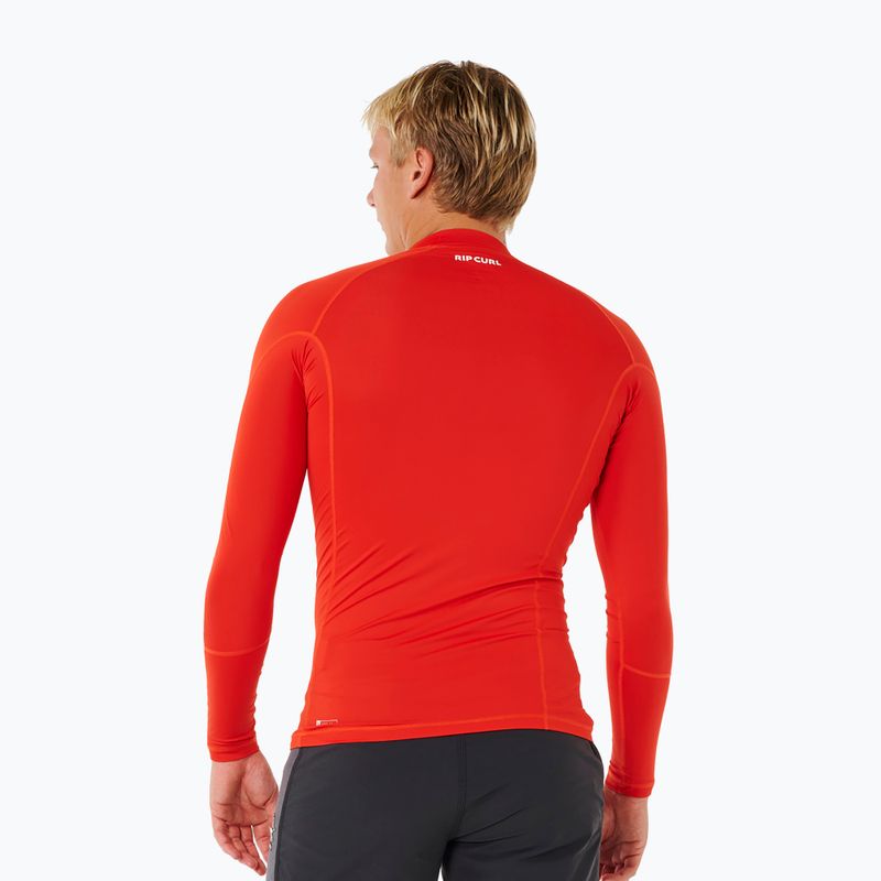 Herren-Bade-Longsleeve Rip Curl Waves Upf Perf lava red 3