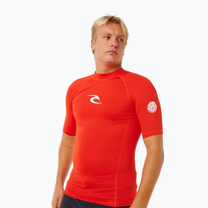 Herren-Schwimmshirt Rip Curl Waves Upf Perf lava red 5