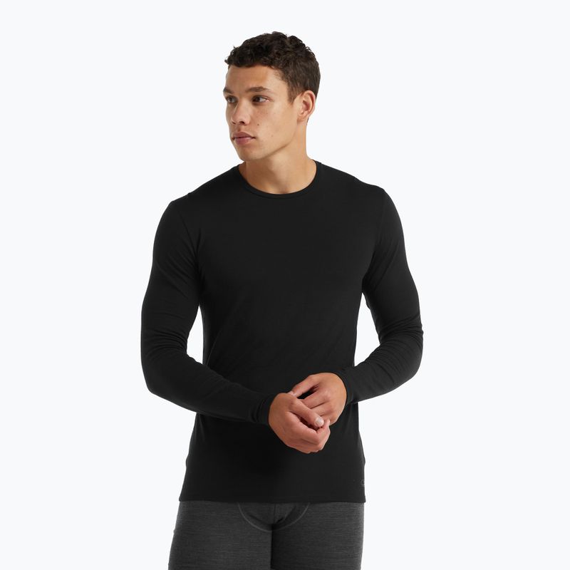 Langarm-Thermoaktivshirt Herren icebreaker Merino 150 Anatomica Crewe schwarz