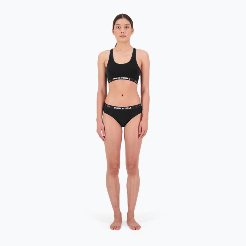 Thermoaktiver Slip Damen Mons Royale FOLO Brief black 3