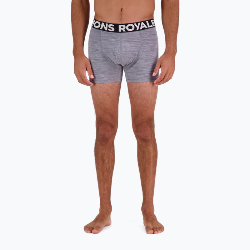 Thermoaktive Boxershorts Herren Mons Royale Hold 'em Shorty Merino grey heather 3