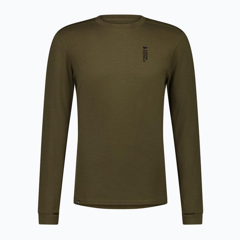 Herren-Thermoaktivshirt Mons Royale Cascade Merino Base Layer dark olive 5
