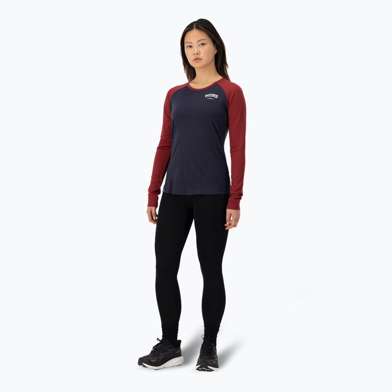 Damen-Thermoaktivshirt Mons Royale Icon Raglan cherry/ 9 iron 2
