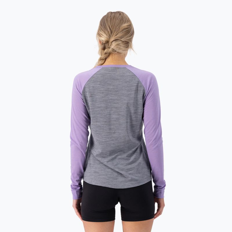 Damen-Thermoaktivshirt Mons Royale Icon Raglan grey heather/ lupin 3