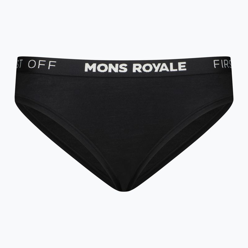 Thermoslip für Frauen Mons Royale Folo Merino Briefs schwarz