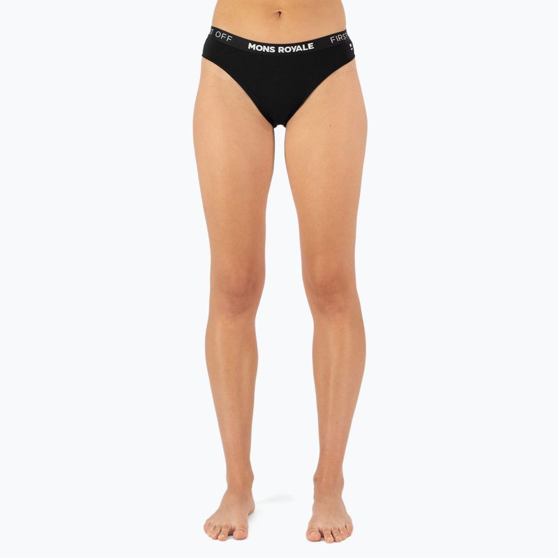 Thermoslip für Frauen Mons Royale Folo Merino Briefs schwarz 2