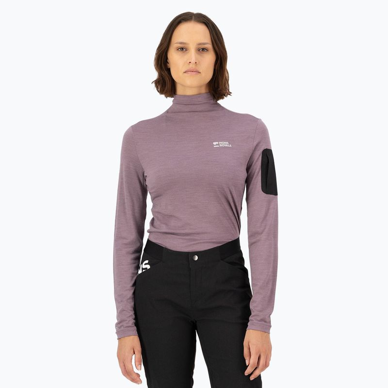Damen-Thermoaktivshirt Mons Royale Diversion Mock Neck mauve