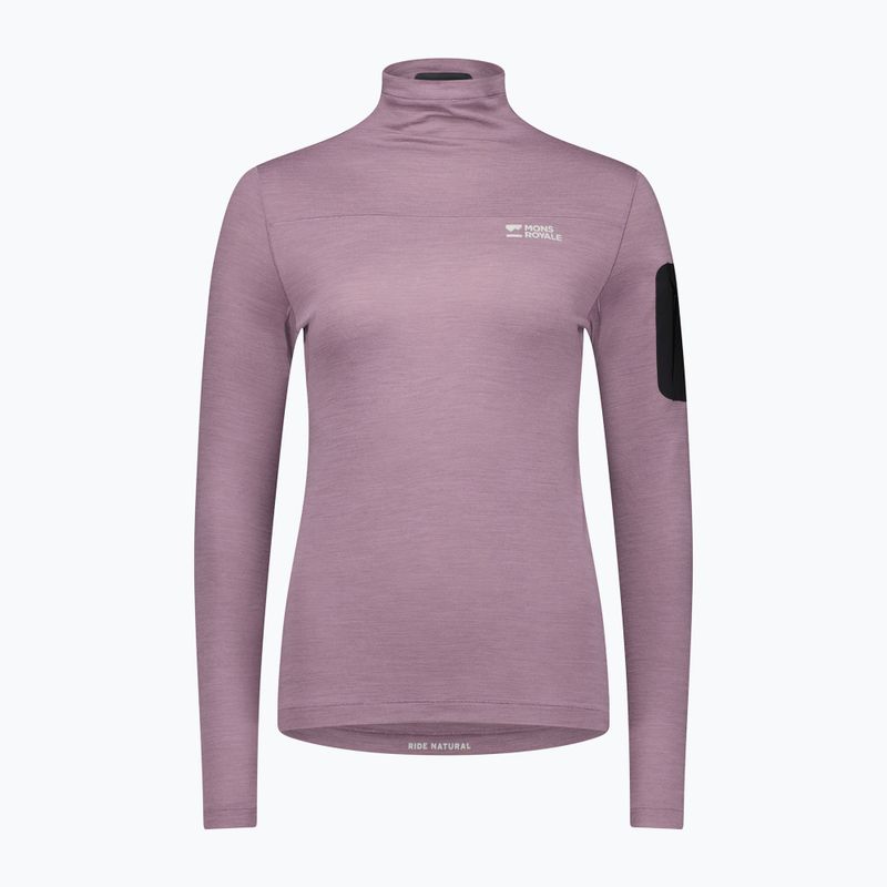 Women's Mons Royale Diversion Mock Neck Thermo-Langarmshirt mauve 3
