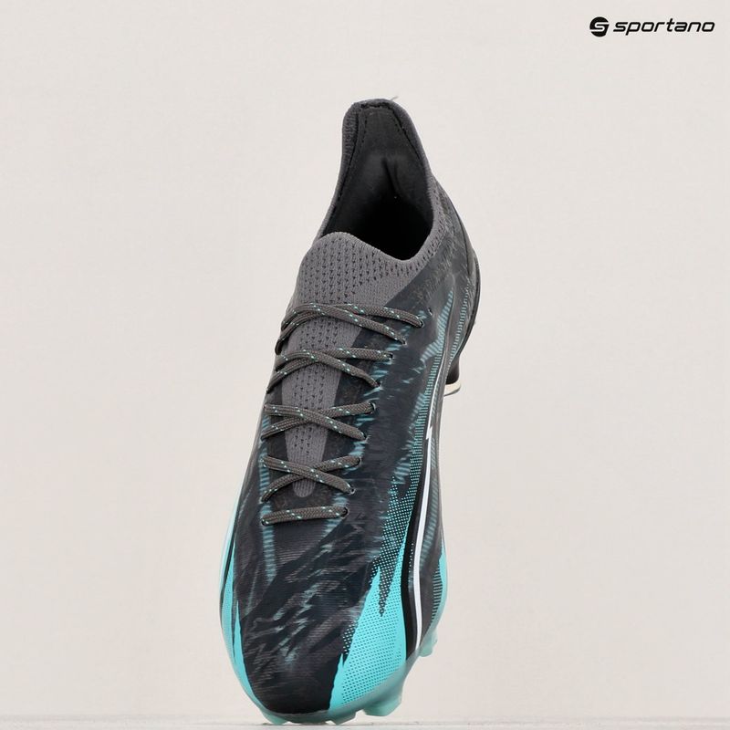 PUMA Ultra Ultimate Rush FG/AG stark grau/puma weiß/electro aqua Fußballschuhe 15
