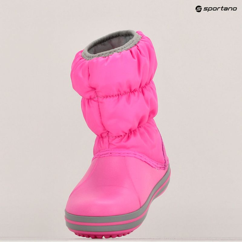 Crocs Winter Puff Kids Schneestiefel electric pink/hellgrau 15