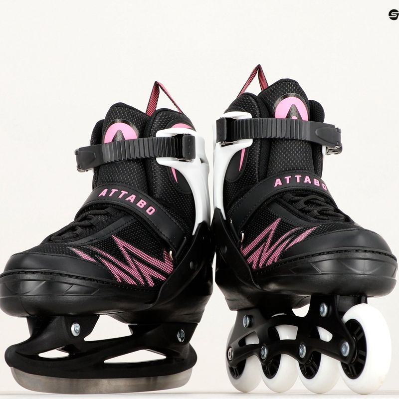 ATTABO 2-in-1 Schlittschuhe für Kinder Kylo rosa 25