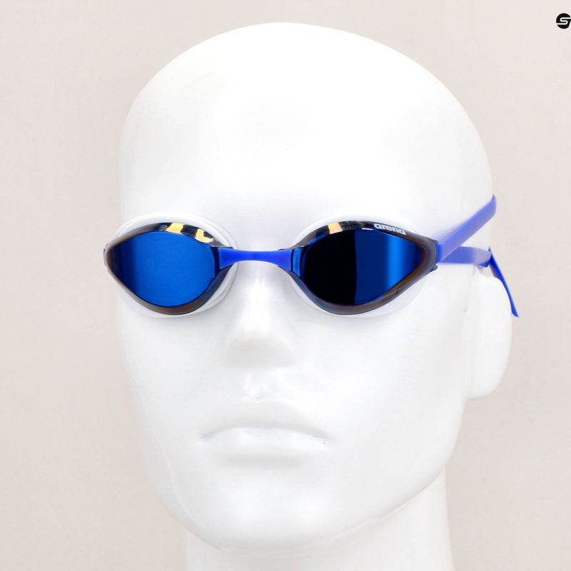 Arena Python Mirror blaue Spiegel/weiße Schwimmbrille 8