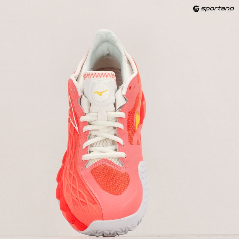 Damen Tennisschuhe Mizuno Wave Enforce Tour CC candy coral/now white/neon flame 9