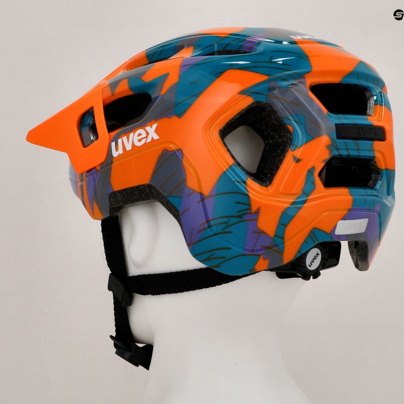 Kinderfahrradhelm UVEX React Jr papaya camo 8