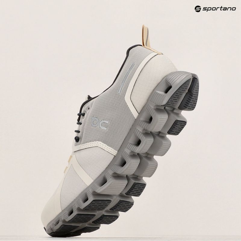 Women's On Running Cloud 5 Wasserdichte Perle/Nebel Laufschuhe 16