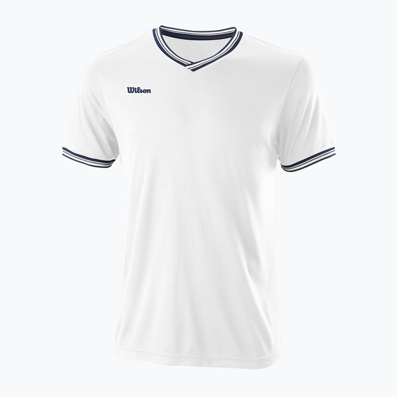 Herren Wilson Team II High V-Neck Tennisshirt weiß WRA794102