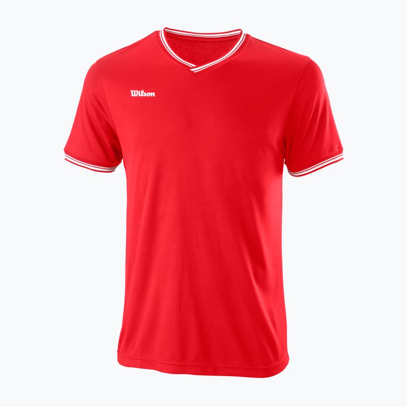 Herren Wilson Team II Hoch V-Ausschnitt Tennisshirt Rot WRA794103