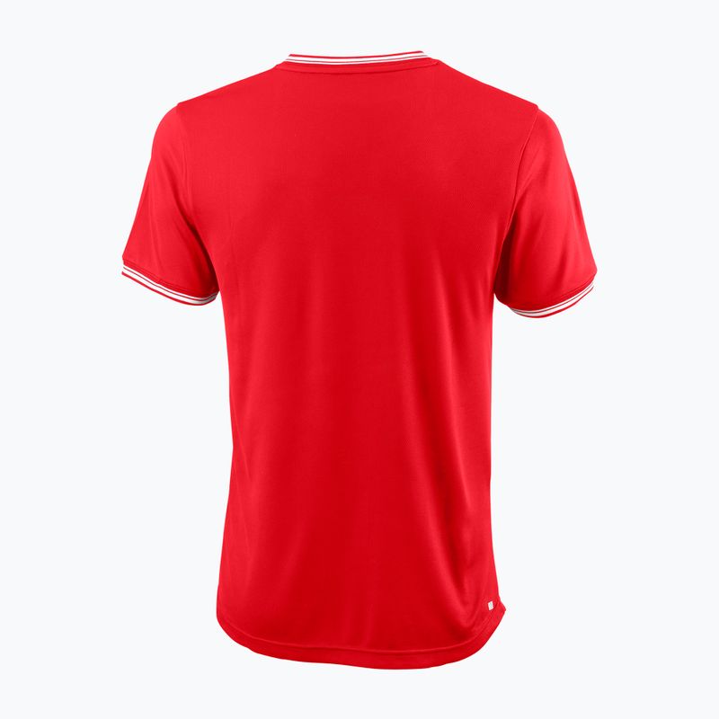 Herren Wilson Team II Hoch V-Ausschnitt Tennisshirt Rot WRA794103 2