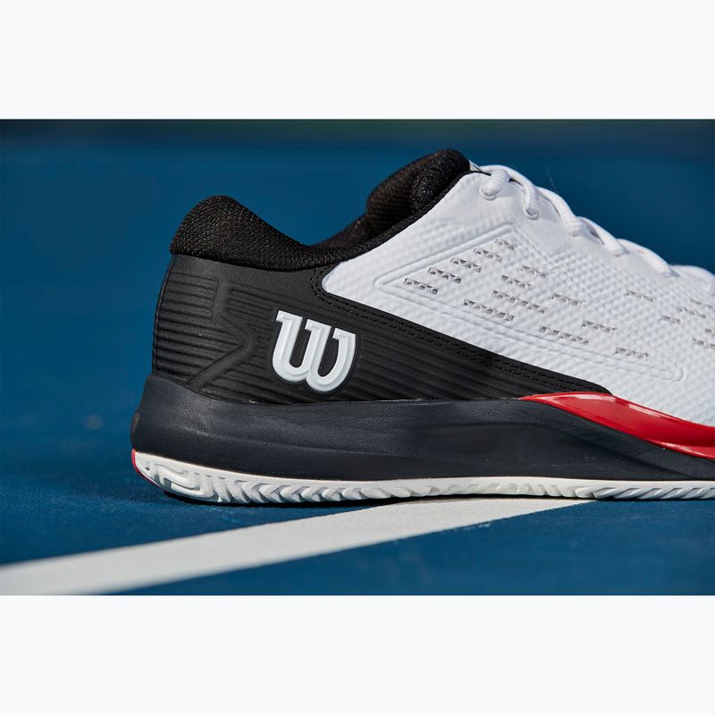Herren Tennisschuhe Wilson Rush Pro Ace weiß/rot/mohnrot 8