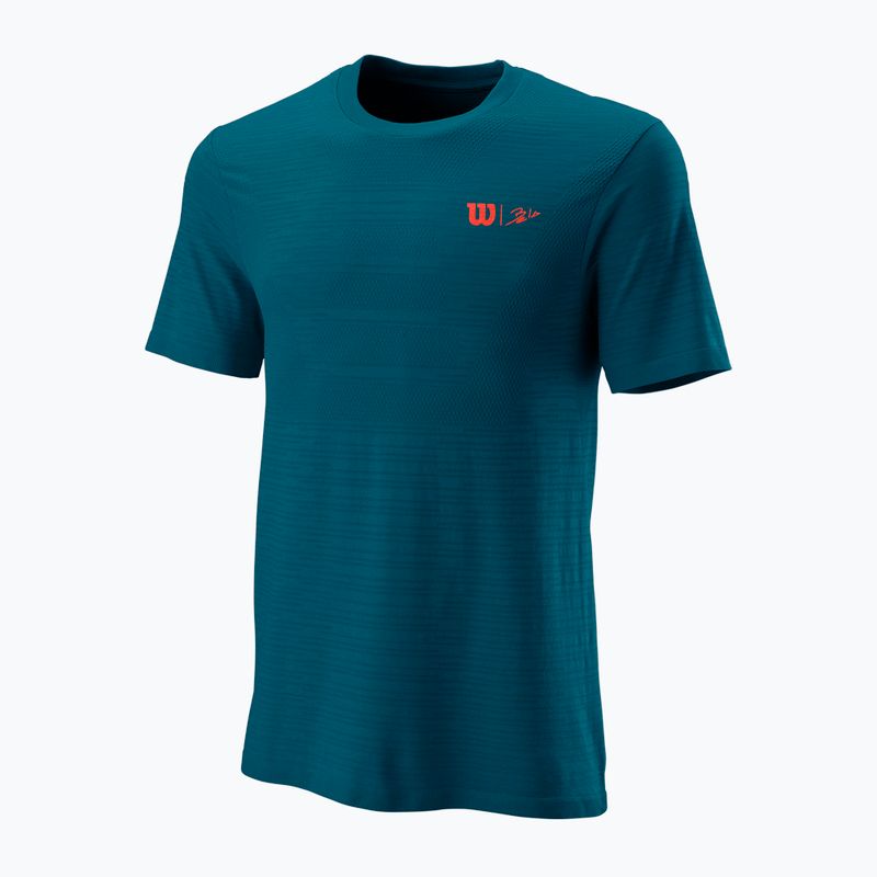 Herren-Tennisshirt Wilson Bela SMLS Crew III blau WRA813001