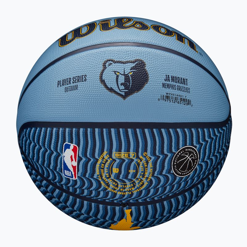 Wilson NBA Spieler Icon Outdoor Basketball Morant blau Größe 7 5