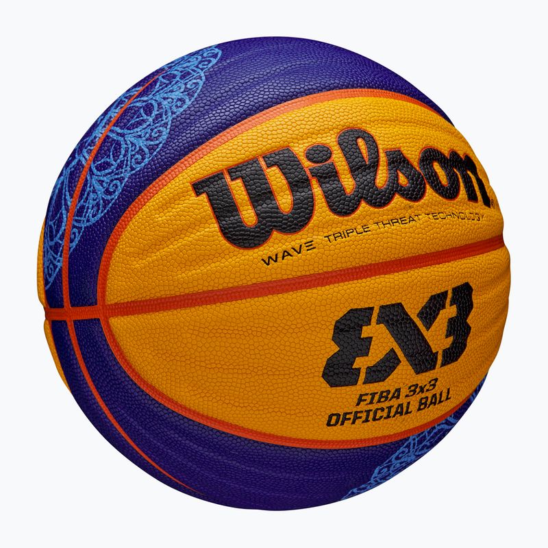 Wilson Fiba 3x3 Game Ball Paris Retail Basketball 2024 blau/gelb Größe 6 4