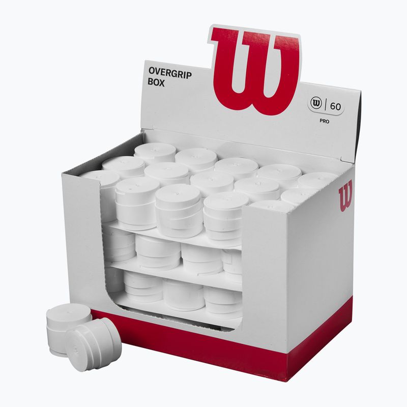 Wilson Pro Overgrip Tennisschlägerbandagen 60 Stück weiß.