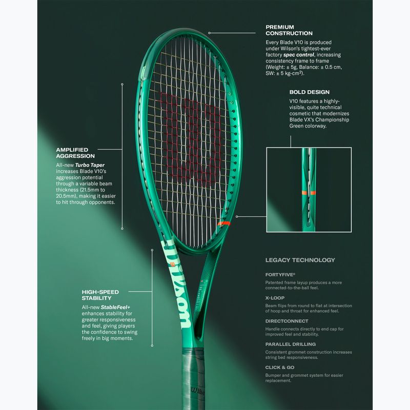 Kinder-Tennisschläger Wilson Blade Jr 26 V10 green 8