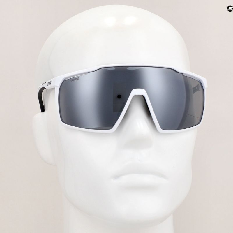UVEX Mtn Perform weiß matt/verspiegelt silberne Sonnenbrille 7