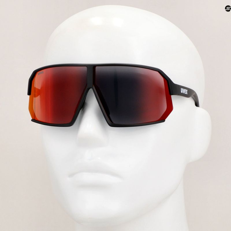 UVEX Sportstyle 237 schwarz matt/rot verspiegelte Sonnenbrille 7