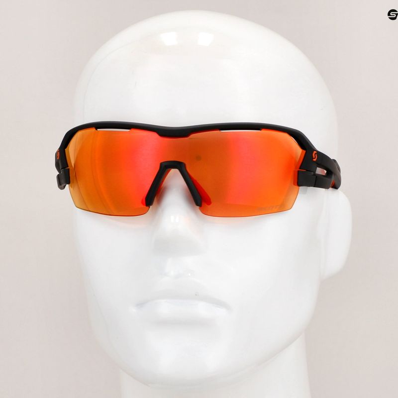 SCOTT Spur schwarz matt/orange/rote Chromverstärker/klare Sonnenbrille 6