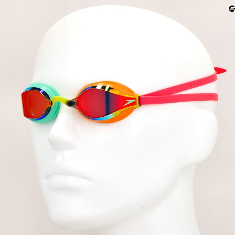 Speedo Fastskin Speedsocket 2 Mirror Schwimmbrille Harlekin grün/Mandarine peel/true cobalt 7
