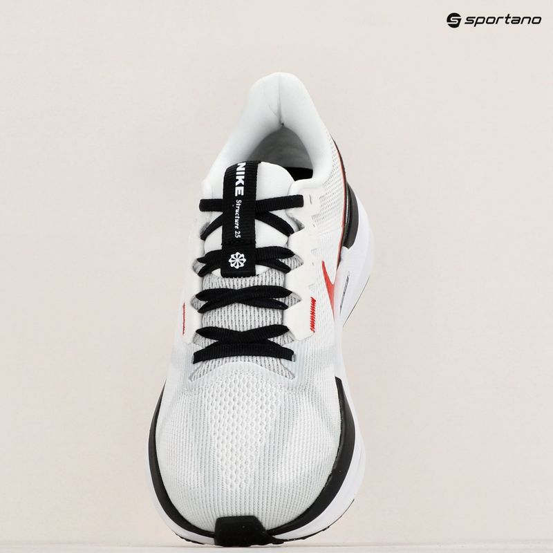 Nike Structure 25 Herren Laufschuhe Weiß/Schwarz/Licht Moke Grau/Feuerrot 9