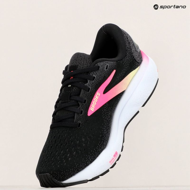 Brooks Ghost 16 Damen Laufschuhe schwarz/rosa/gelb 9