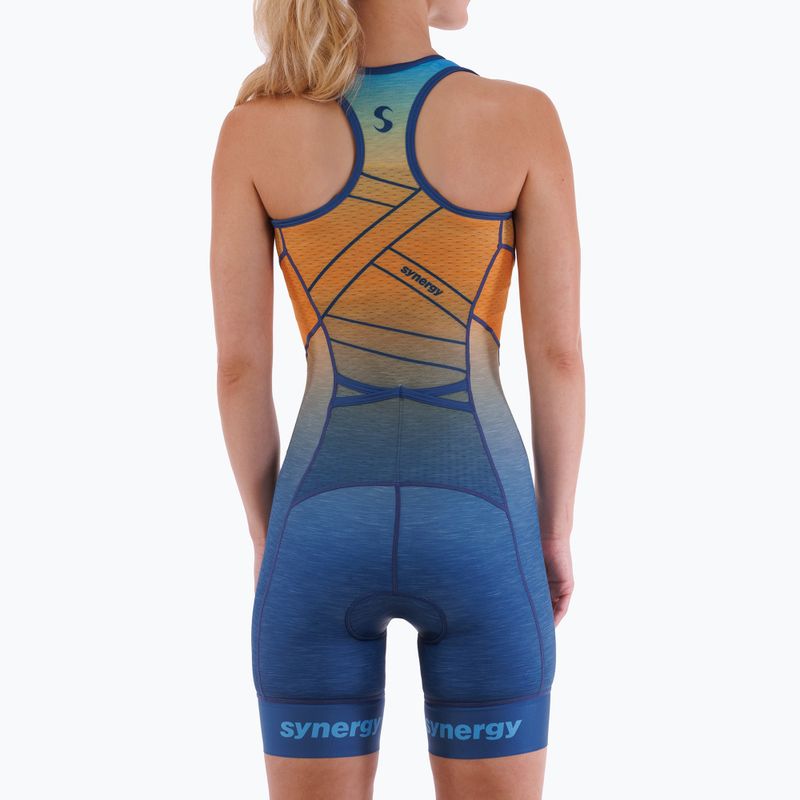 Damen-Triathlonanzug Synergy Pro Sleeveless Racerback Trisuit orange wave 2