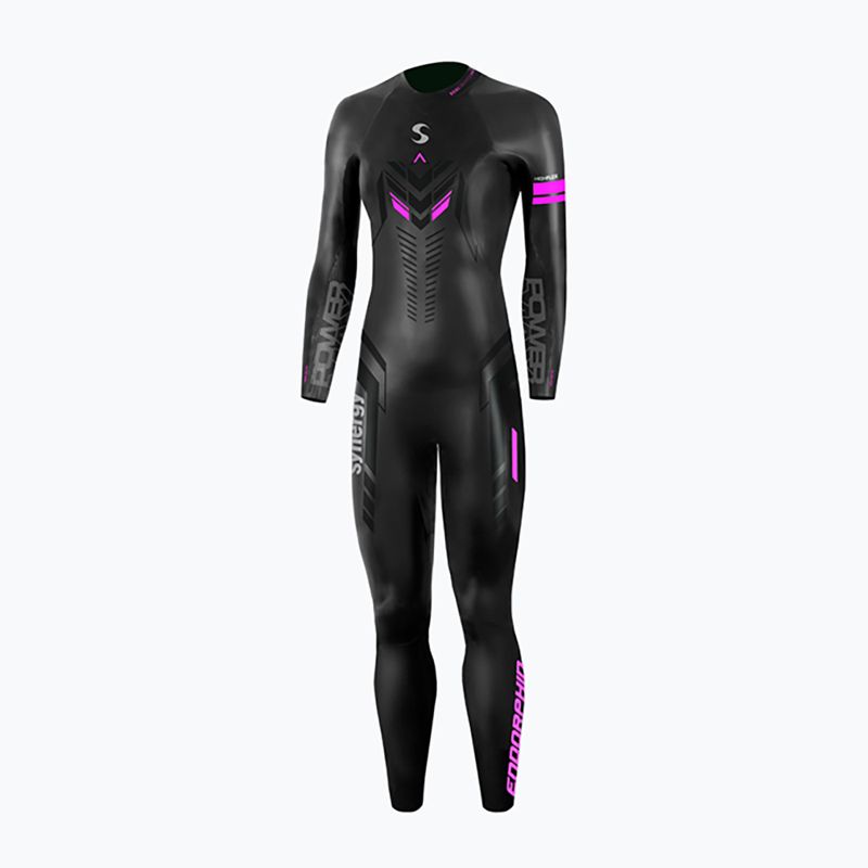 Damen-Triathlon-Neoprenanzug Synergy Endorphin Full Sleeve 5/3 mm black/pink