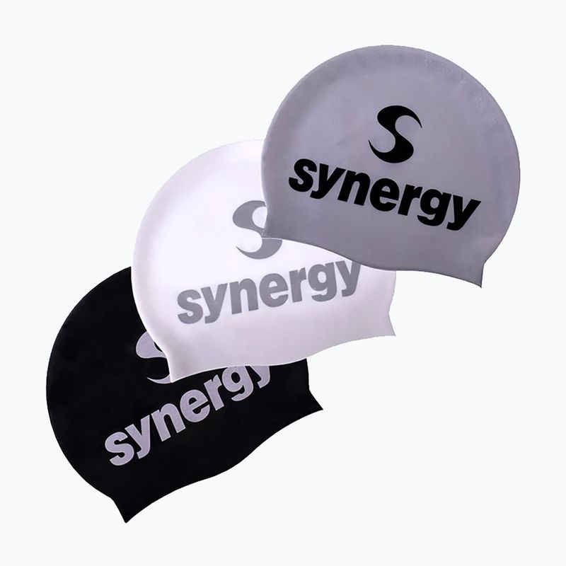 Schwimmkappe Synergy Silicone Swim Cap 3 pcs. black/silver/white