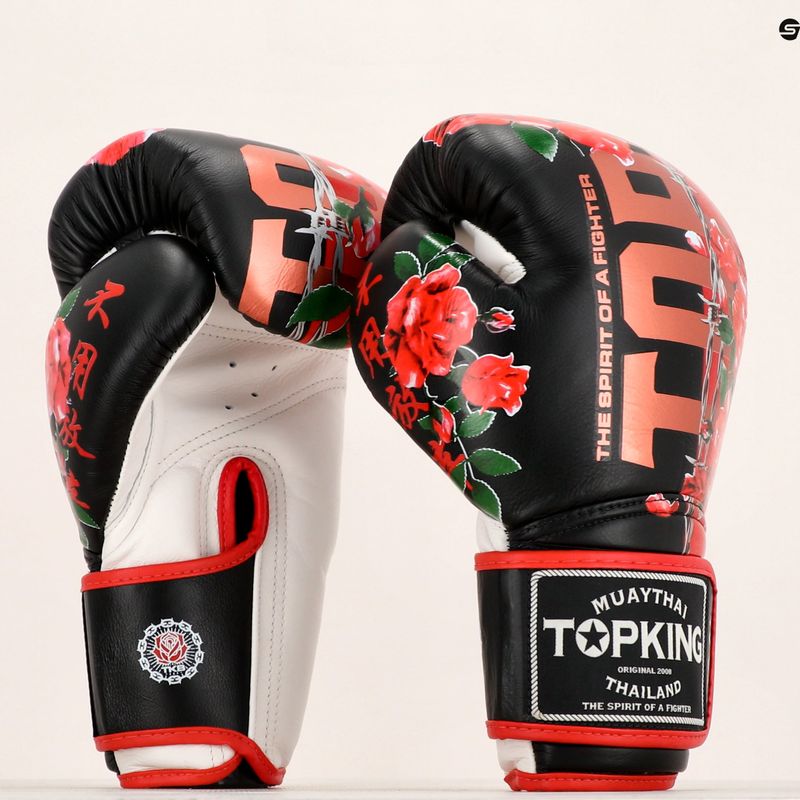 Top King Boxhandschuhe Rose weiß/schwarz 6