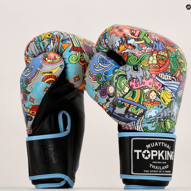 Top King Boxing Culture schwarz/blaue Boxhandschuhe 7