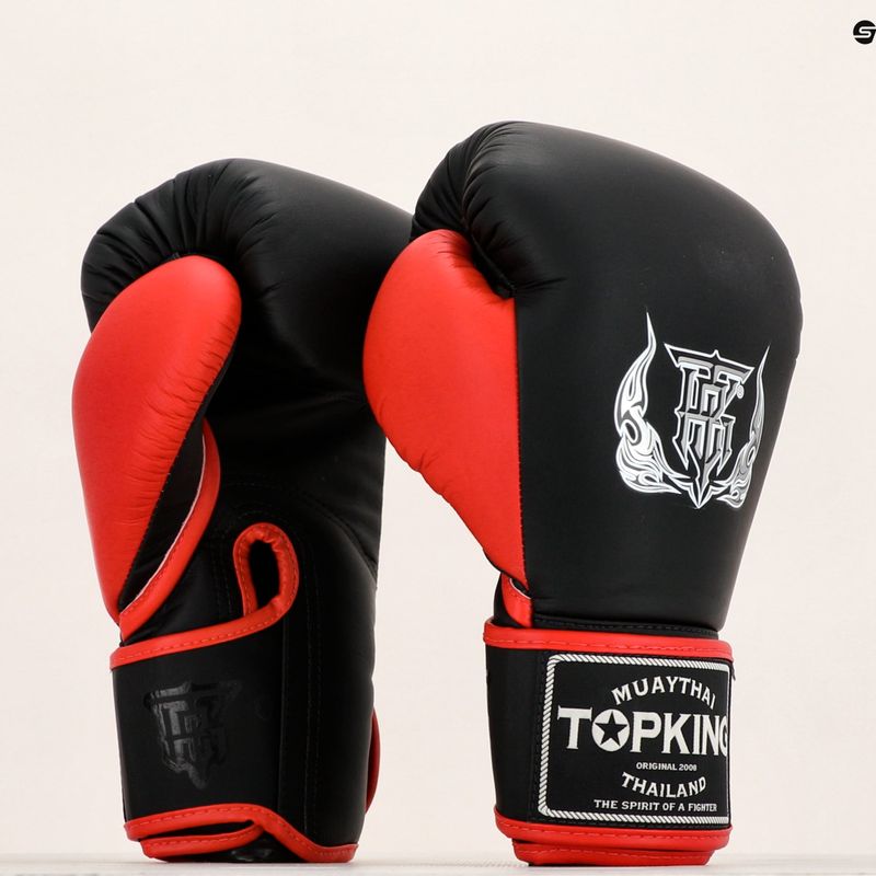 Top King Reborn Boxhandschuhe Semi Leder schwarz/rot 6
