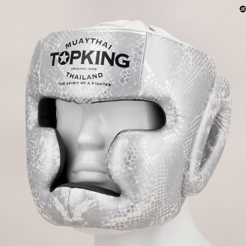 Top King Super Star weiß/silberner Boxhelm 7