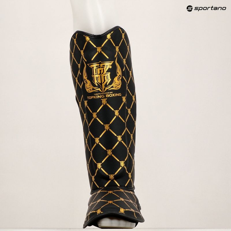 Top King Chain Semi Leather schwarz/goldene Schienbein- und Fußprotektoren 6