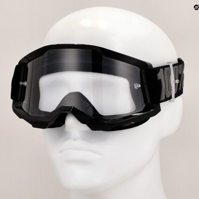 Kinderfahrradbrille 100% Strata 2 Junior 50031-00001 schwarz/klar 7