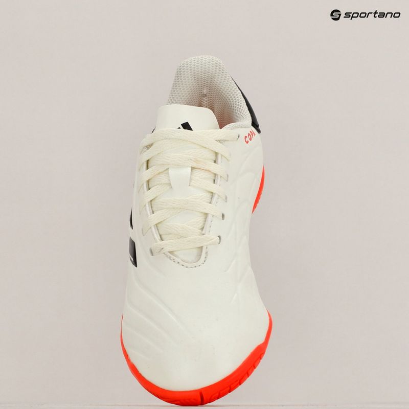 Kinder-Fußballschuhe adidas Copa Pure II Club IN elfenbein/schwarz/sonnenrot