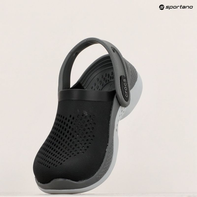 Crocs LiteRide 360 Clog Kinder-Flip-Flops schwarz/schiefergrau