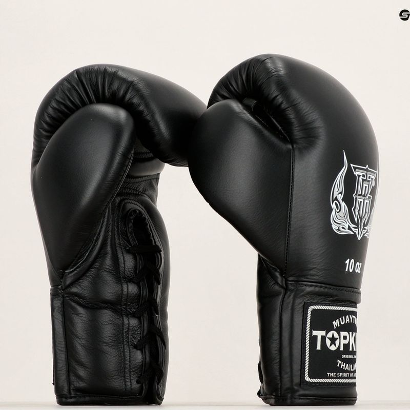Top King Muay Thai Pro schwarze Boxhandschuhe 7
